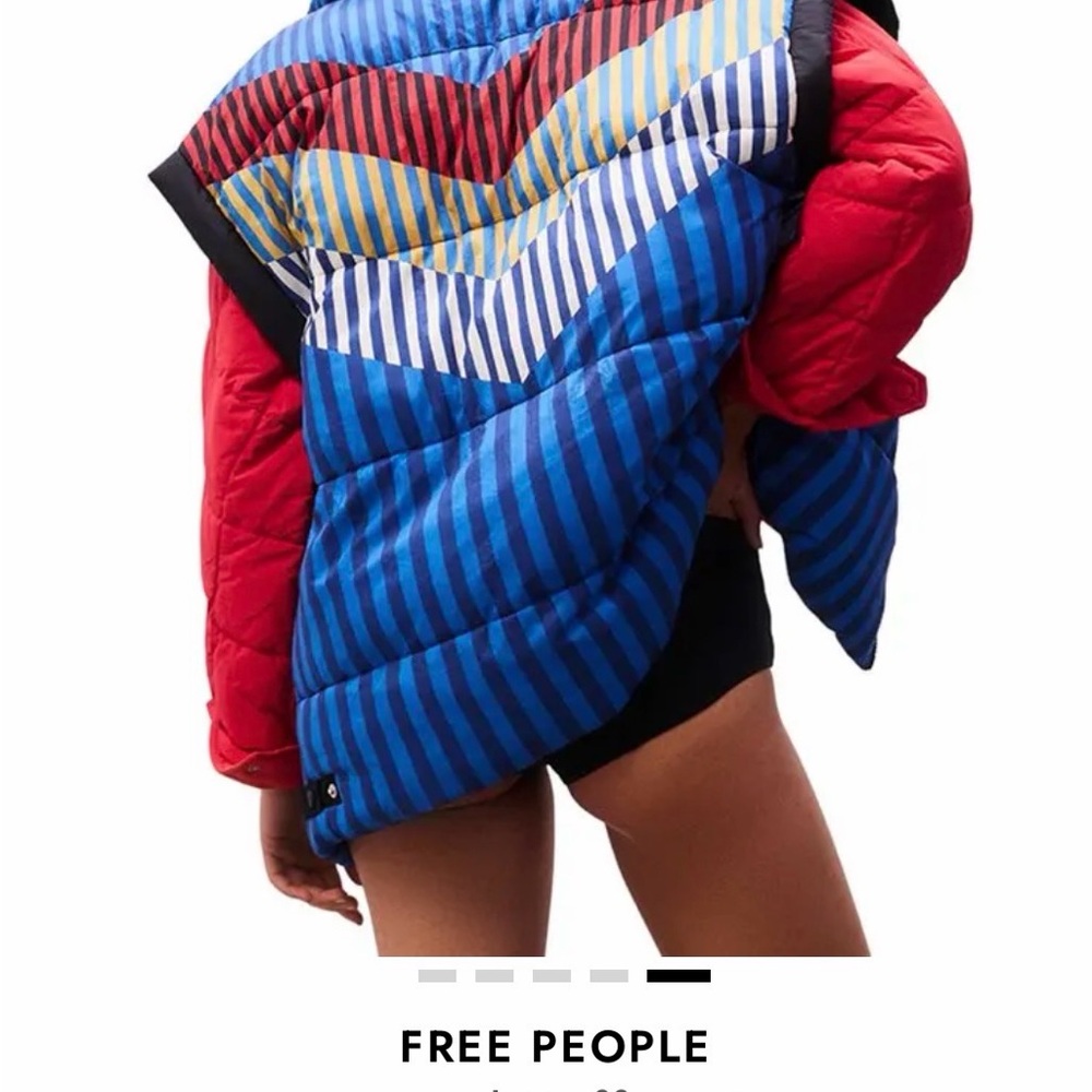 FP Movement by Free People Blue & Red Striped Puffer Vest - Picture 2 of 6